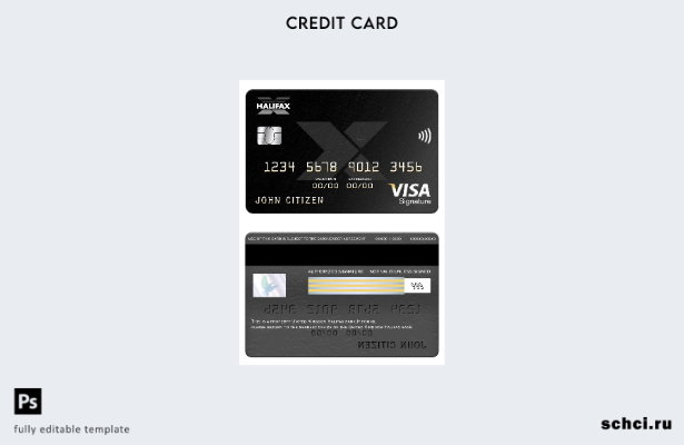 цифровая загрузка шаблона карты Visa для подписи банка Галифакс в Соединенном Ко
